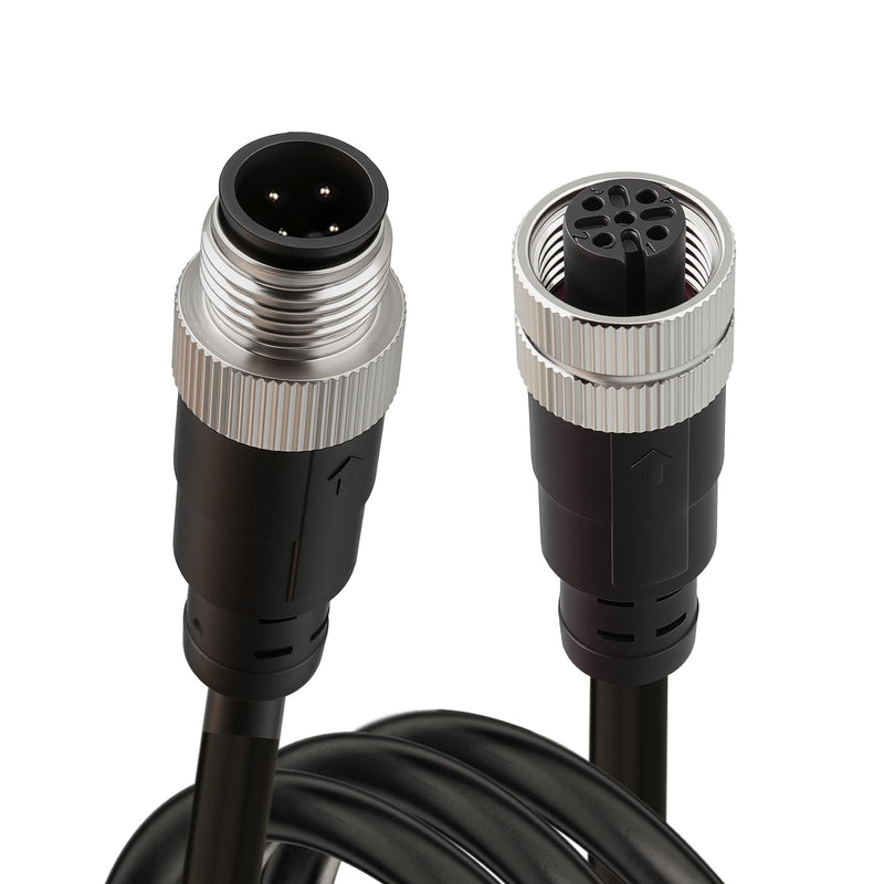 M12 4-Pin Connector Cable, A-Coded Male to Female IP67 Waterproof Sensor Extension Wire for Proximity and Photoelectric Devices 5m 4pin