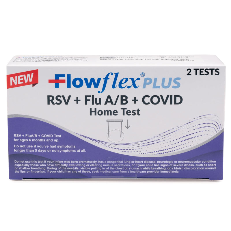 Flowflex Plus RSV + Flu A/B + COVID Home Test, 4-in-1 Home Test Kit, Rapid Results in 15 Minutes, OTC At-Home Antigen Test for Adults & Children (2 Tests) 2