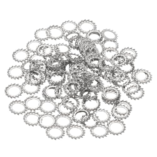 uxcell 100 Pcs 304 Stainless Steel External Tooth Lock Washers, M12 Star Locking Washer Serrated Washer for Screw Bolt Mechanical Equipment Fasteners, Silver