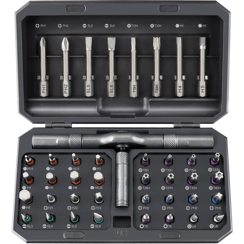42 in 1 Magnetic Screwdriver Set, Ratchet Screwdriver Set with Case, Repair Tool Kit with Ratchet T Handle, Screw Driver Set Kit for Eyeglass, Bicycle, Watch, Ring Doorbell, Electronics, Pc 42 IN 1