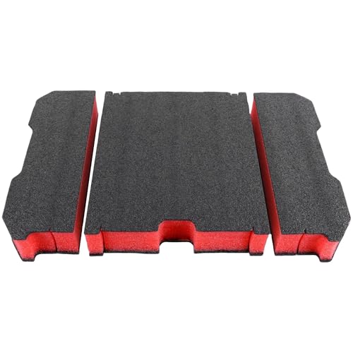 Foam Inserts Compatible with 8424 Series Tool Box, 60mm Customizable Red & Black Foam Inserts, DIY Cut-to-Fit Protection (3 in 1)Compatible with 8424 Series