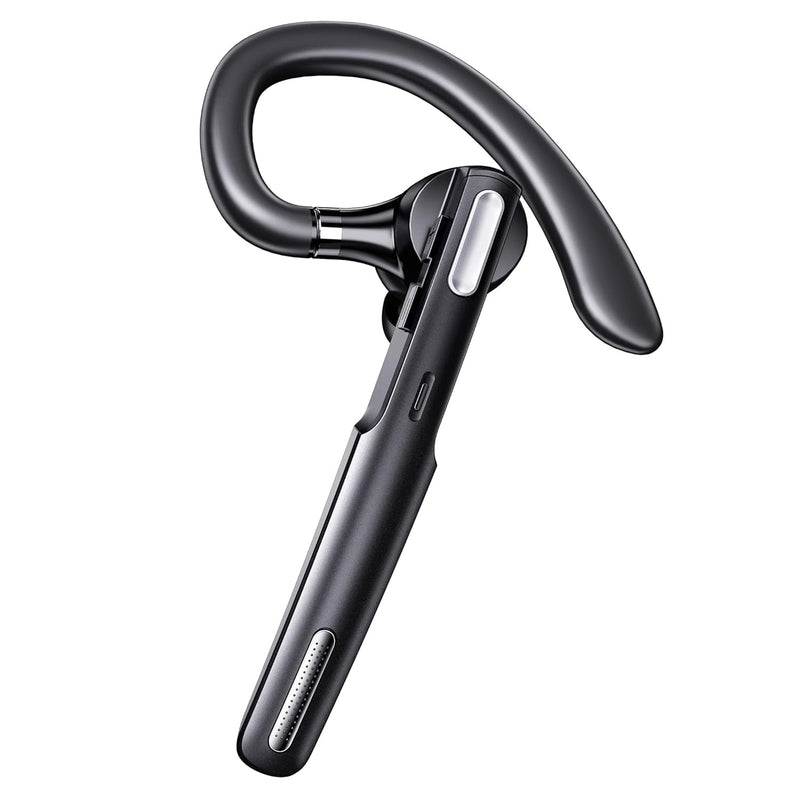Bluetooth Headset, Wireless Bluetooth Earpiece V5.3 Hands-Free Earphones with Built-in Mic for Cell Phone/PC Tablet/Laptop Computer, Headphones for Trucker/Driver/Business Black