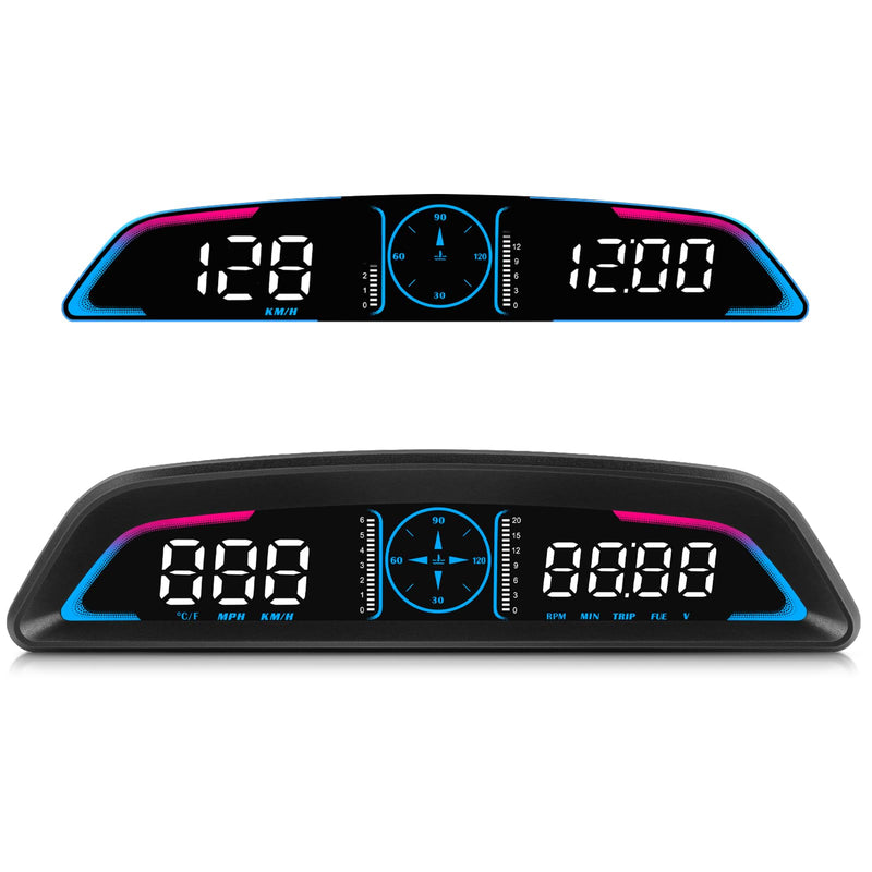 [AUSTRALIA] - OBD2 Speedometer for Car Digital with Time, Speed, Mileage, RPM, Volt, Water Temp, Overspeed, Fatigued Driving Alert LCD Screen OBD2 Guage Display for Car Head Up Display HUD for Most 2008+ Sedan Cars