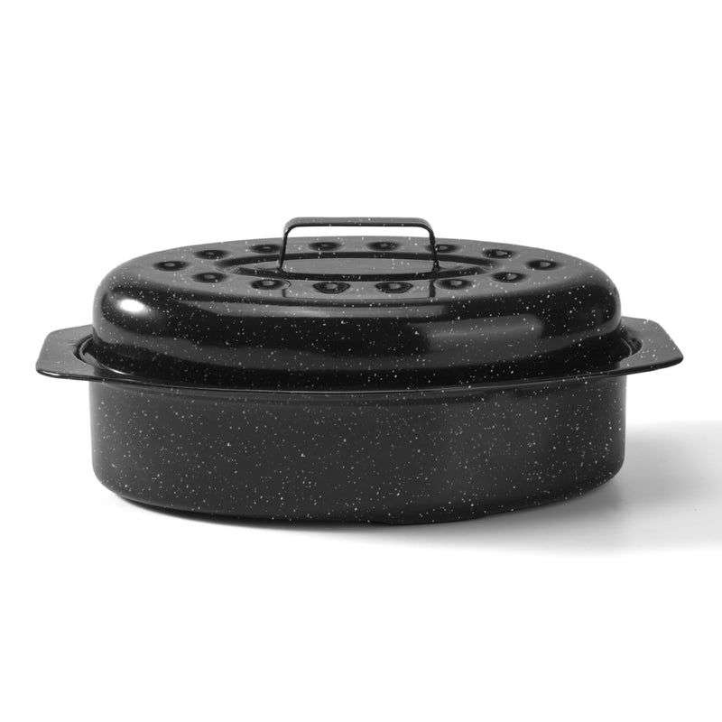 13” Roasting Pan, Turkey Roasting Pan, Small Oval Roaster Pan With Lid For 7 Lb Turkey, Chicken, Lamb, Beef, Vegetables, Casserole, Bread 13"