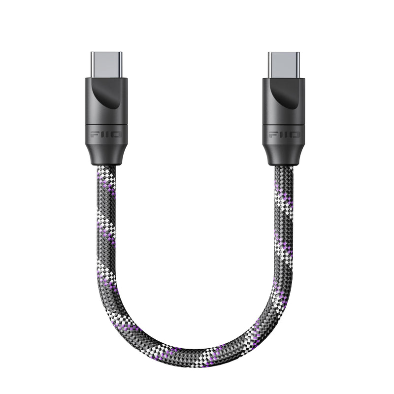 FiiO Trust Series USB-C to USB-C OTG Digital Audio Cable, Silver-Plated OFC, Supports HiFi Audio & Charging, Compatible with DAC/Amp, DAP, Smartphone and Tablet (2.6ft) 2.6ft