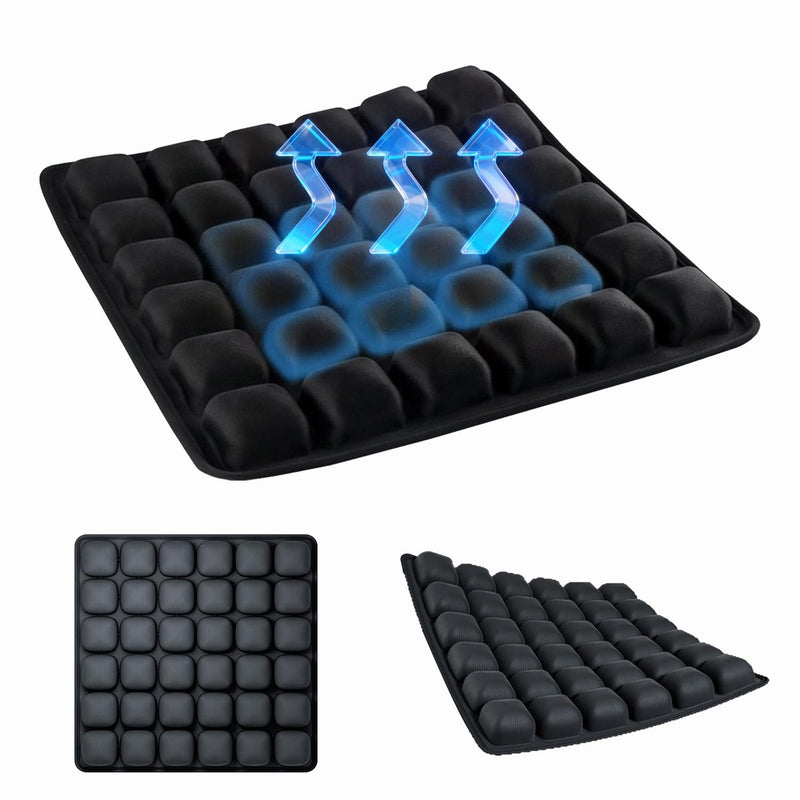 Travel Cushion, 3D Inflatable Airplane Seat Cushion, Car Portable Breathable Comfort Cushion,Office Wheelchair Pad, Camping Seat Mat (Black-36) Black-36