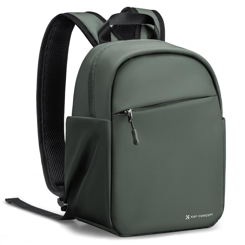 K&F CONCEPT Camera Backpack, Lightweight Compact Camera Bag 5L | Water-Resistant, Dividers, 9.7in Tablet Compartment, Quick Access, Street & Urban, Men & Women, for Canon/Nikon/Sony, Green Green-02 Backpack-5L