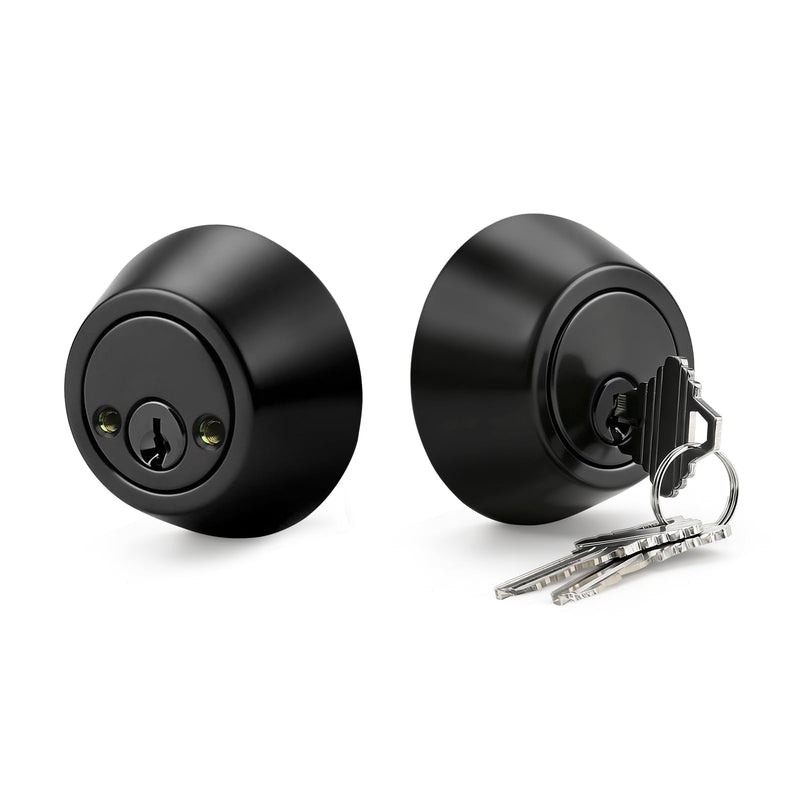 1 Pack Double Cylinder Deadbolts Flat Black, Keyed Two Sides Deadbolt Lock, Matte Black Interior & Exterior Door Hardware (for Entrance Lock and Front Gate) 1