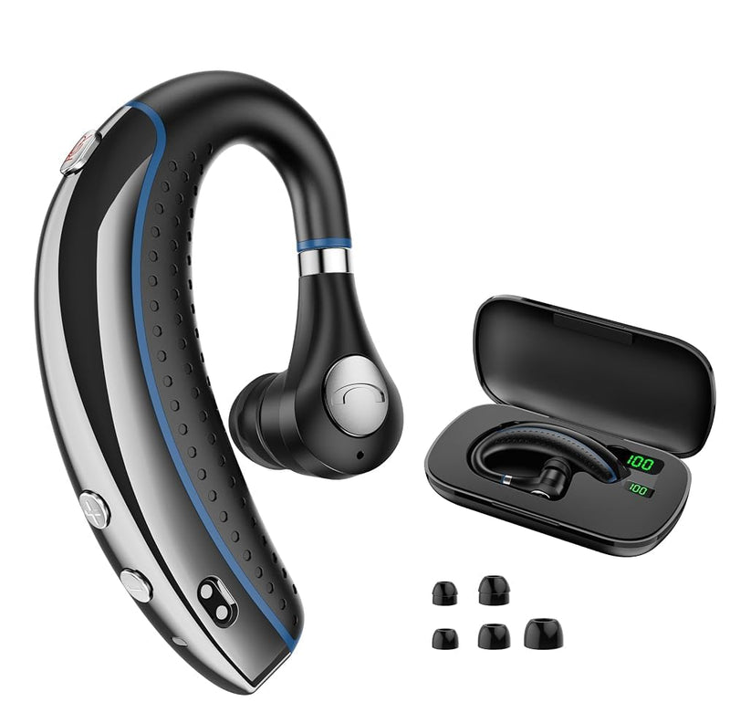 Bluetooth Headset，Bluetooth Earpiece with Mic,0.53oz Ultralight V5.3, 56H Playtime LED Charging Case, Mute Button & ENC Noise Canceling, Dual Device Connection for Work Driver