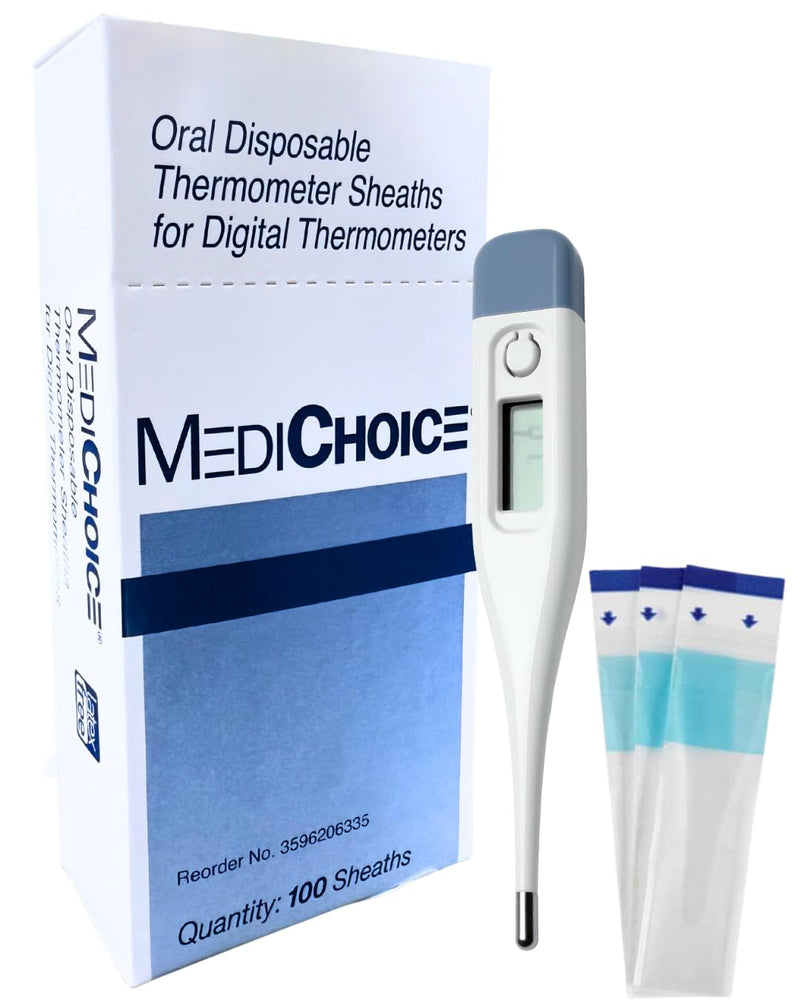 MediCHOICE Disposable Thermometer Sheaths, Box of 100 | For Digital Thermometer
