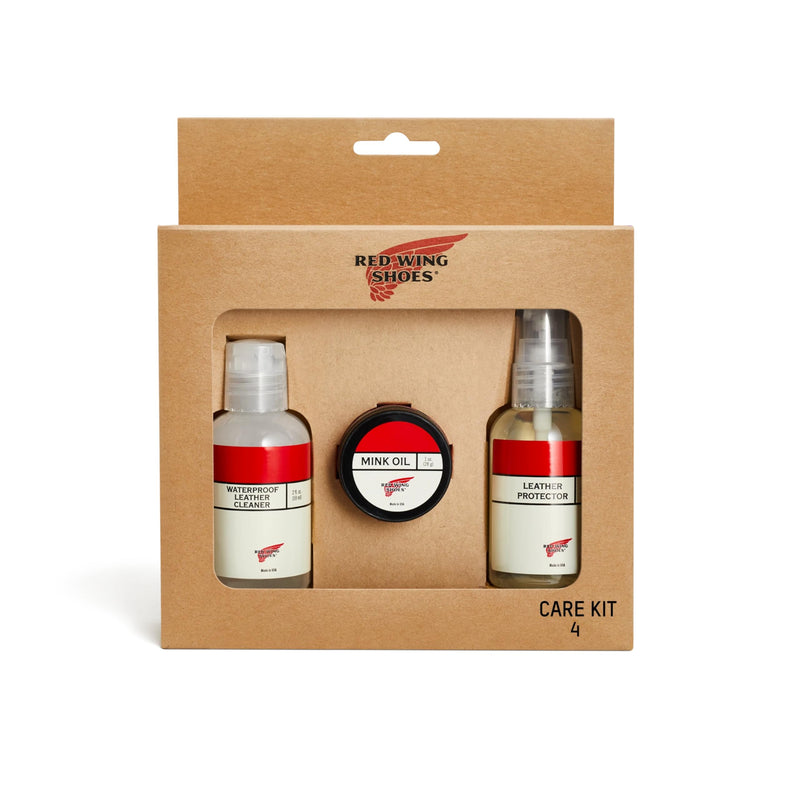 Red Wing Shoes Mini Care Kit #4 for Waxed Waterproof Full Grain or Nubuck Leathers