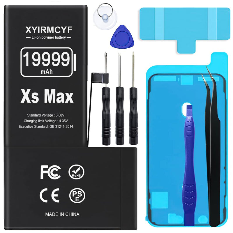19999mAh Super Capacity Battery Compatible with iPhone Xs MAX, 0 Cycle Li-Polymer Replacement Battery for iPhone Xs MAX, with Professional Repair Tool Kit XS MAX-19999