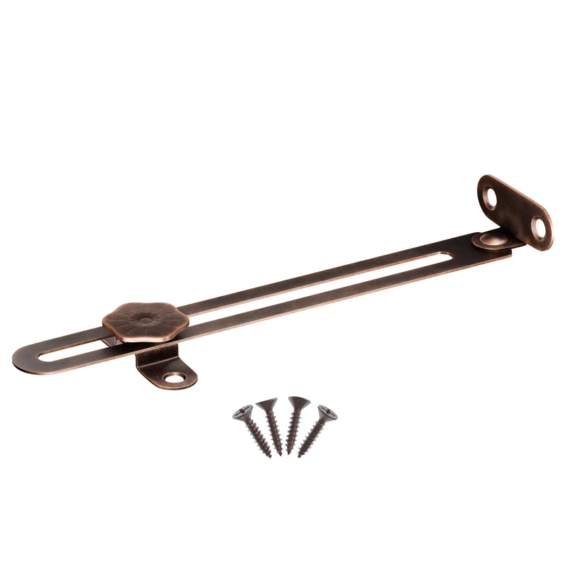 6" Antique Copper Adjustable Friction Lid Stay | Pack of 4 | Right or Left Hand | with Knob for Adjustment | Lid Support Hinge for Antique Furniture | TT4-SAC-4
