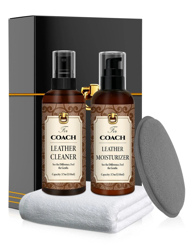  [AUSTRALIA] - Leather Cleaner & Moisturizer Set for Coach, Cleaning and Maintenance Set for Coach, Powerful Stain Removal, Gentle Care, Suitable for Handbags/Wallets and Other Luxury Brands