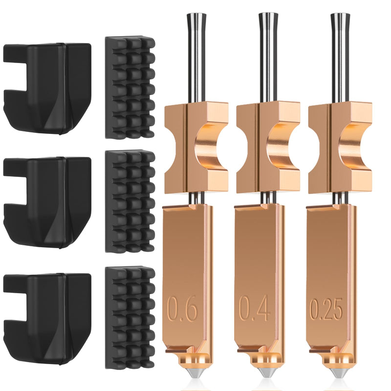 Upgraded Quick-Swap Nozzle Compatible with Flashforge AD5X 3D Printer, Detachable Rapid Heating 3D Printer Nozzle Support High Flow Printing -0.25mm+0.4mm+0.6mm