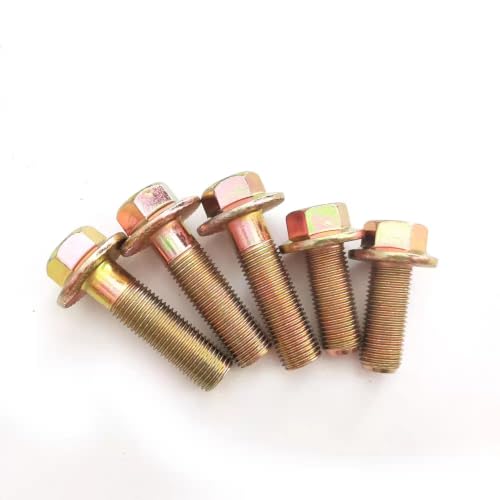 10.9 Grade High-Strength M12-1.25 Hex Flange Fine-Thread Screws, 9 Lengths (25/30/40/50/60/70/80/90/100mm) - 4 Pcs, Color-Zinc Plated, Suitable for Hardware & Car Modification (M12-1.25 * 90mm) M12-1.25*90mm