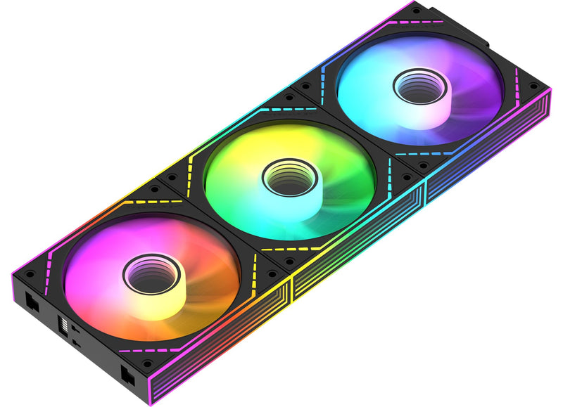 Thermalright TL-M12Q-S X3 120mm ARGB Case Fans, 2000RPM, 68.9CFM, 3-Pack | Daisy Chain Wiring, ARGB Fan Blades, Infinity Mirror Lighting Black Standard Airflow