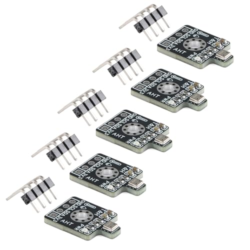 5Pcs AHT30 High-Precision Temp & Humidity Sensor, I2C Output, Anti-Interference, SHT20 Compatible, -40°C to 85°C, ±2% RH Accuracy