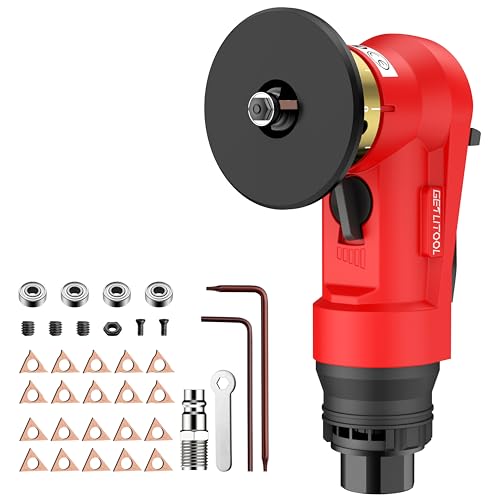 GETLITOOL Pneumatic Chamfering Tool 30000 RPM with 12C & 10R-Angle Blade Red