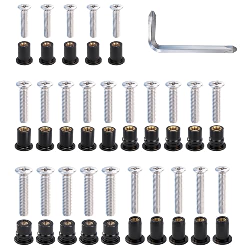 30Pairs Rubber Well Nuts M4 M5 M6 with Brass Insert for Kayak