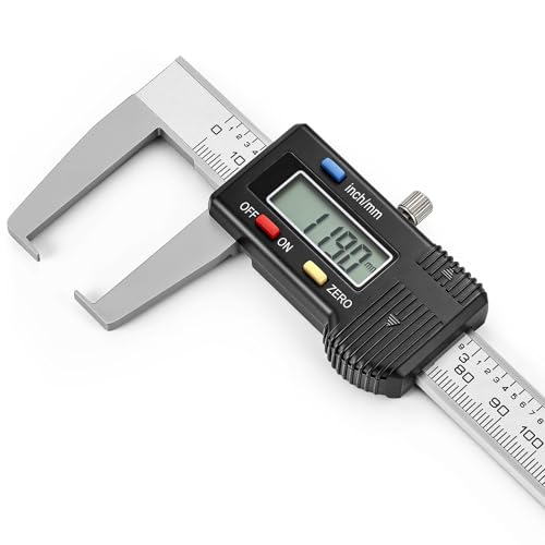 External Groove Digital Caliper 6'', 1mm Ultra-Thin Flat Tips