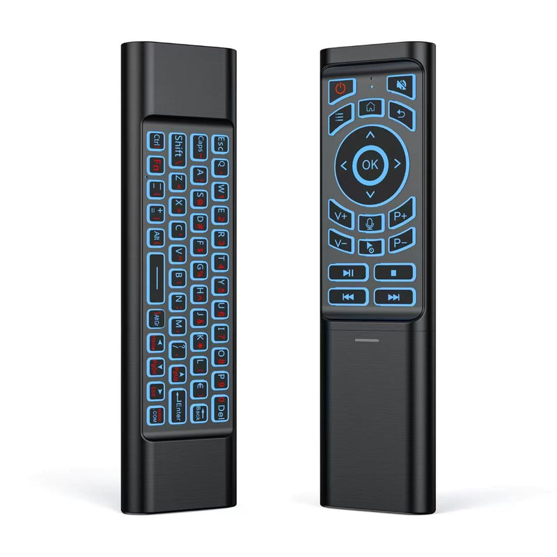 Mini Air Mouse Remote Keyboard - 7-Color Backlit, Bluetooth & 2.4G Dual-Mode,Android Box, PC, Windows | AAA Battery Powered (NOT Included)