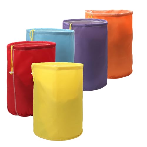 5Pack 5 Gallon Filter Bags,Reusable Nylon Mesh Filter Bags with Storage Pouch for Gardening,Juice(25,73,120,160,220 Micron)
