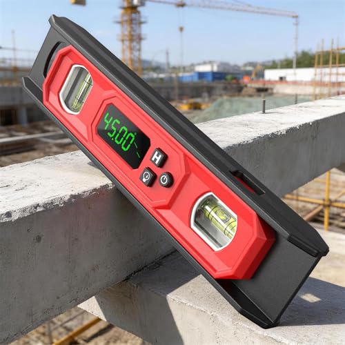 Digital Level 9-Inch, Torpedo Level and Protractor with Bright LED Display, Magnetic Base, Audio Indicator, IP54 Water Resistant for Construction Craftsman