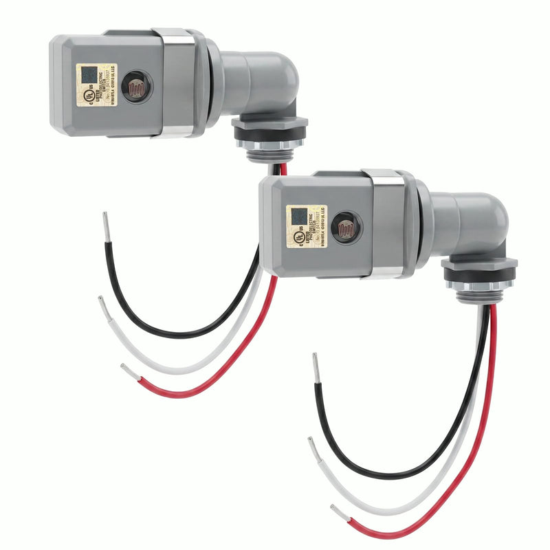 2 Pack Dusk to Dawn & Day Night Sensor, Wide Voltage 120-277VAC, 50/60 Hz, IP65 Waterproof, Swivel Mount Photocell for Yard/Parking Lot/Street