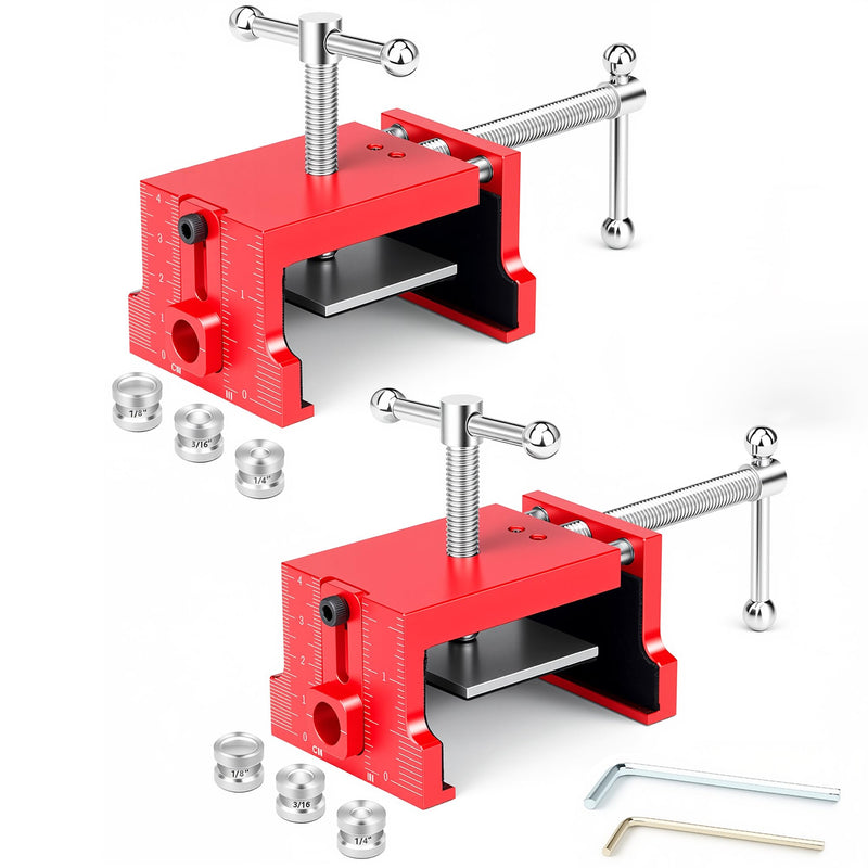2Pack Cabinet Clamps for Installing Cabinets, Face Frame Clamps & Claw for Cabinet, Essential Cabinet Tools with 3 Sizes Hole Drilling Guide for Precise Alignment & Installation
