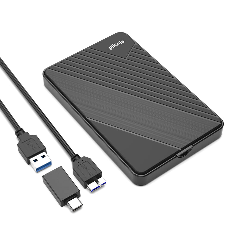 2.5 Inch SATA to USB External Hard Drive Enclosure, Compatible for 2.5 Inch 7mm 9.5mm SATA III HDD SSD Max 6TB Support UASP
