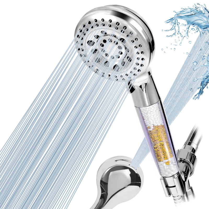Filtered Shower Head with Handheld, High Pressure, 10 Spray Mode, Shower Head with Filters for Hard Water, Remove Chlorine, Reduce Dry Itchy Skin