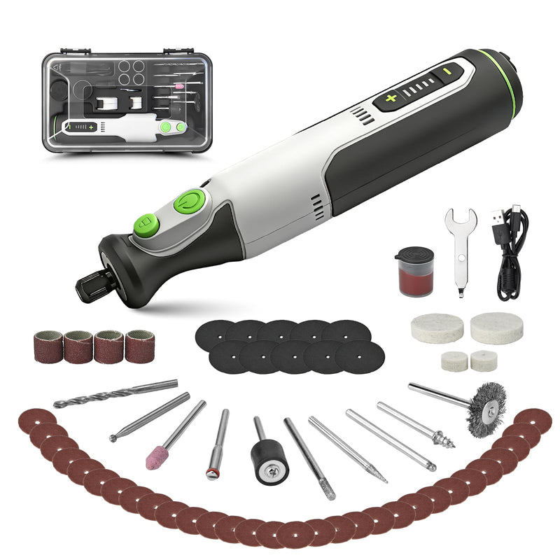 Cordless Rotary Tool Kit Engraving Pen 5 Variable Speed 7.2V Powerful Rotary Tool 8000-31000RPM with 60 Accessories for 3D Printer Sanding,Polishing,Drilling,Carving DIY Crafts Rotary Tool Kit-60pcs