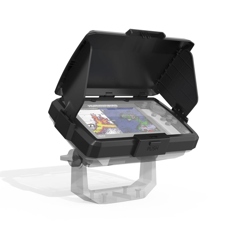 Waterproof Sun Visor Shield ABS Protective Cover, Foldable Glare Protection for Humminbird 411660-1 Helix 5 Chirp GPS G3 and Humminbird 411670-1 Helix 5 Chirp DI GPS G3 Fish Finder (Black)