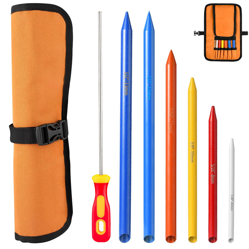 Mellbree Rope Splicing Tools, 7 Pcs 1/4", 5/16", 3/8", 7/16", 1/2" Rope FID with Pusher for Boating, Sailing, Dock Lines & Anchor Ropes – Heavy Duty for Braid Ropes