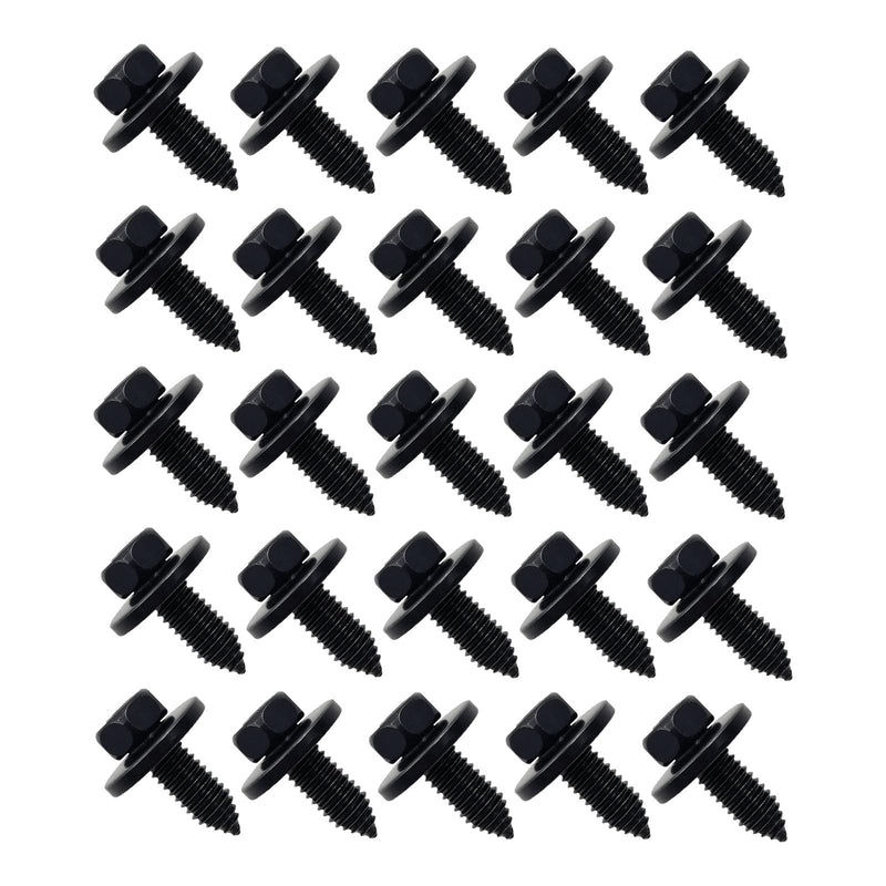 25 PCS Indented Hex Head Sems Body Bolts Hood Hinge to Sheet Metal Bolts 3/8"-16 X 1 for GM 3986997 Metal Fasteners Automotive Body Screws Fender Bolt. (3/8"-16 X 1) 3/8"-16 X 1"