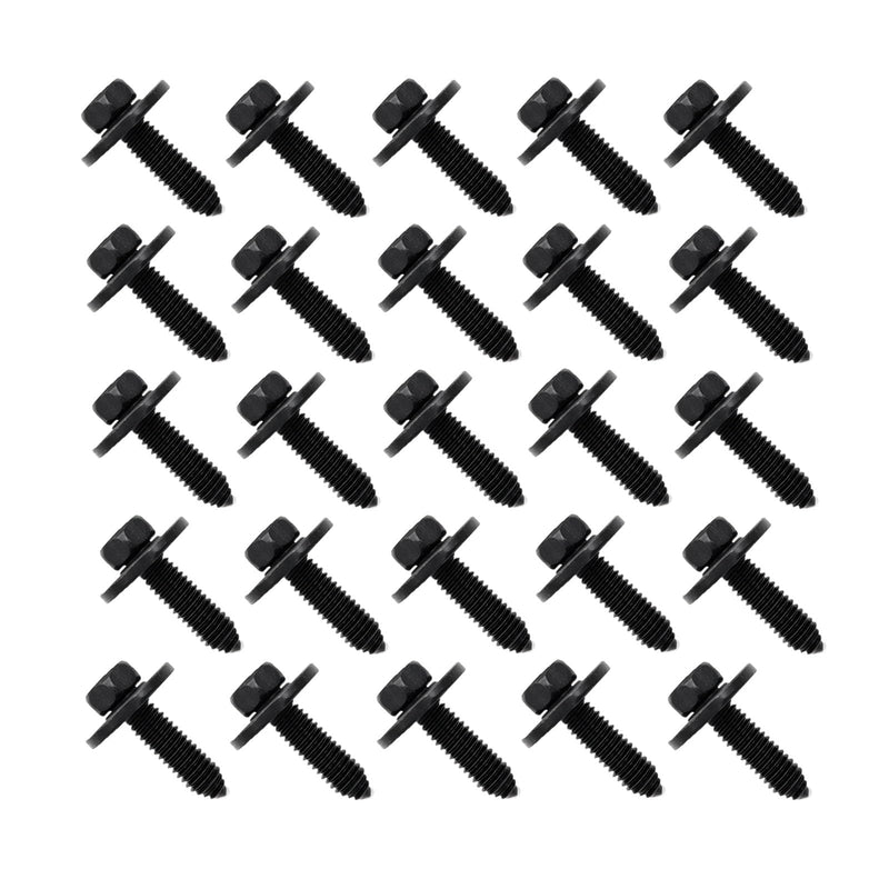 25 PCS Indented Hex Head Sems Body Bolts Hood Hinge to Sheet Metal Bolts 3/8"-16 X 1-1/2" for GM 407217,1564180 Metal Fasteners Automotive Body Screws Fender Bolt. (3/8"-16 X 1-1/2") 3/8"-16 X 1-1/2"