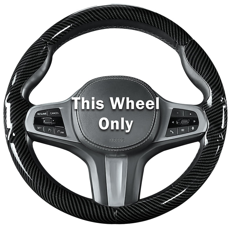 Steering Wheel Cover for BMW 3 4 Series(2021-2024) 5 Series(2020-2023) X5(2019-2020) X7(2020-2025) 328i 320i 330i 325i 528i 535i 530i M3 2 4 7 8 Series X3M X4 X6 XM M2 M4 M5 M8 Z4 i4, Glossy Black 2019BMW