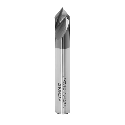 2 Flute Chamfer Mill 1/2 Inch Carbide V Groove 90 Degree End Mill 1/2 in 90°-2F