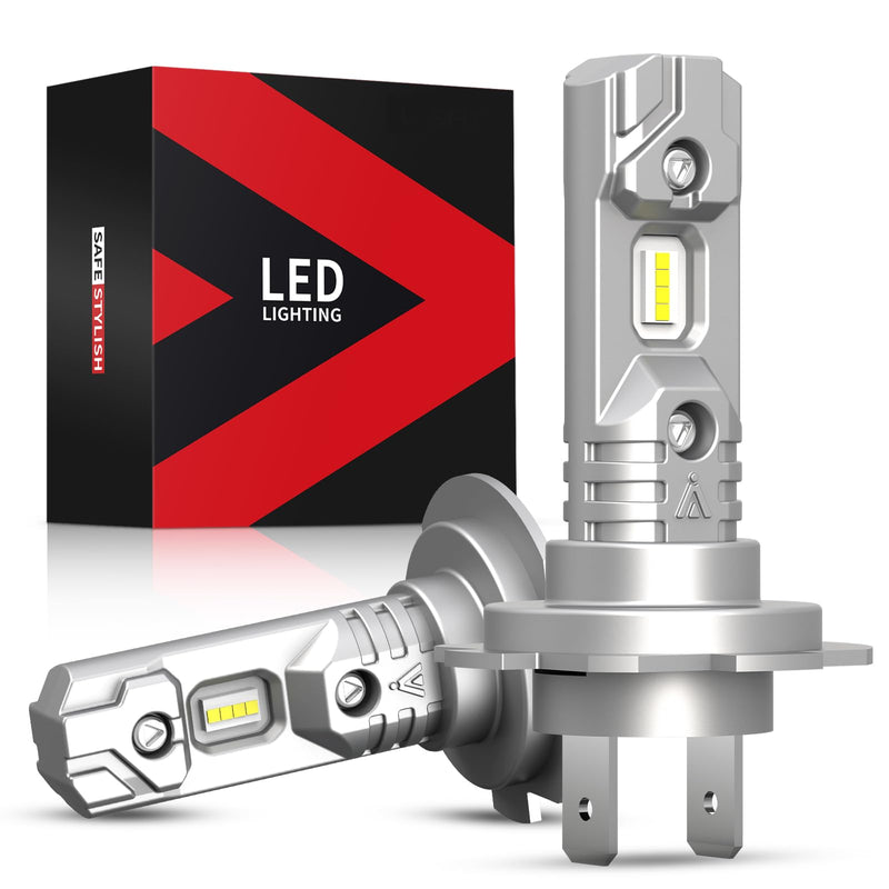 LASFIT BEAM H-7 Bulb, 6000K White Bright H-7 Light Bulb, 1:1 Mini Size, No Adapter Required, Non-polarity, Fanless Noiseless, Plug and Play, Halogen Replacemet for H7 Fog Bulb, Pack of 2