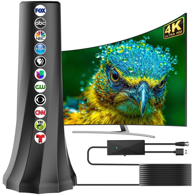 2026 TV Antennas Indoor,Antenna for Smart TV with 360° Signal Booster Reception,HD Antena for Local Channels 1800+ Miles Range,Digital Antennas Supports 4K 8K 1080p TVs-25FT Coax Cable