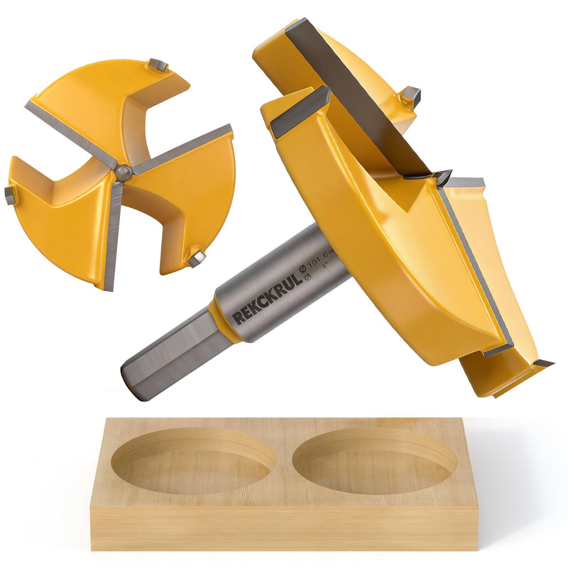 4" | 101.6mm Industrial Triple Flute Tungsten Carbide Forstner Drill Bits with Hex Shank - Premium Wood Hole Saw Kit for Woodworking, Hardwood, Plywood, Plastic, CNC & Handheld Drills 4" | 101.6mm