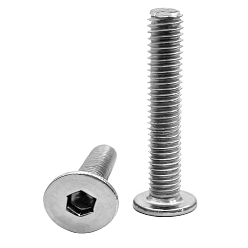 30pcs Low Flat Head Allen Cap Ultra Thin Hex Socket Screw Bolt, 304 Stainless Steel, Fully Threaded (M4-0.7mm x25mm) M4x25mm
