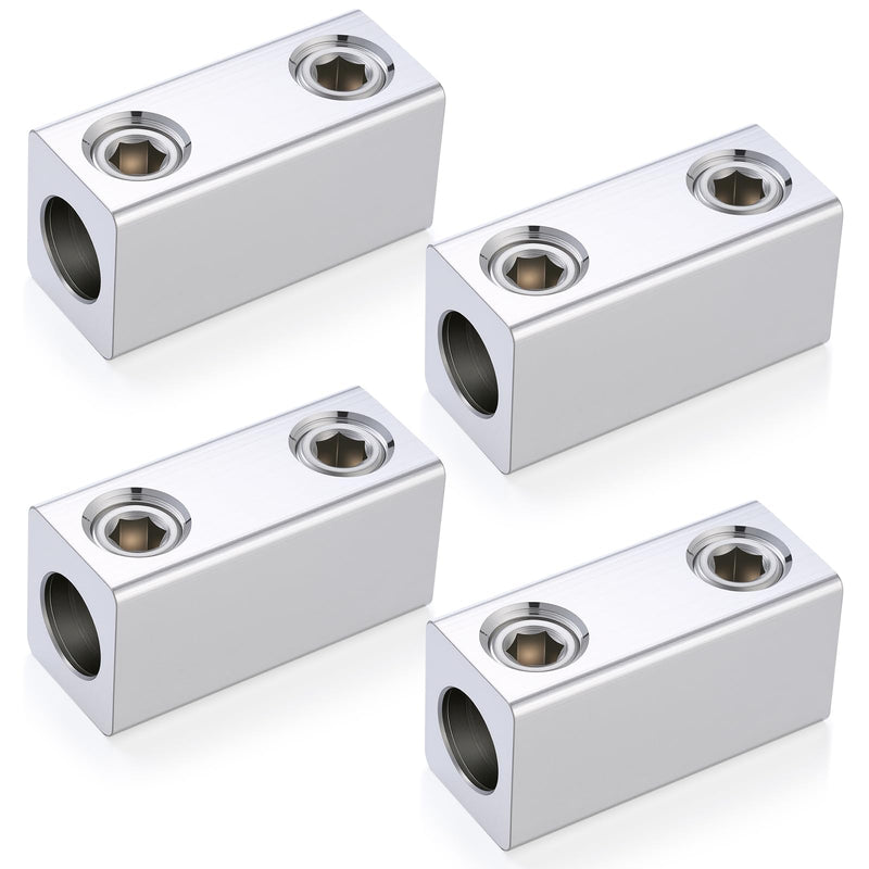 Blulu 4 Pack 4/0-6 AWG Dual Rated Splicer, Aluminum Splice/Reducer, Mechanical Connector, Ground Wire Connector, Silver