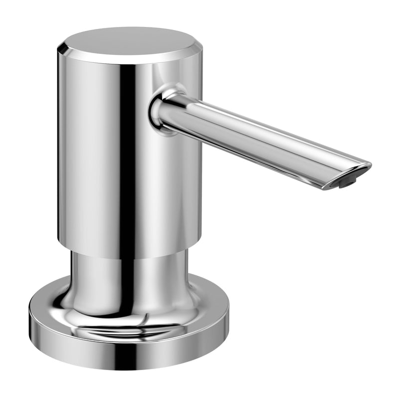 Moen Modern Deck-Mount Kitchen Soap & Lotion Dispenser, Top-Fill, 18-oz Refillable Bottle, Chrome, 3949