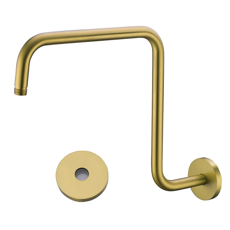 16 Inches Shower Arm with Flange,S Shaped Gooseneck Shower Head Arm,High Rise Shower Head Extension Arm,Champagne Bronze,SE-RD91058-16CB Round Flange-16″ Champagne Bronze