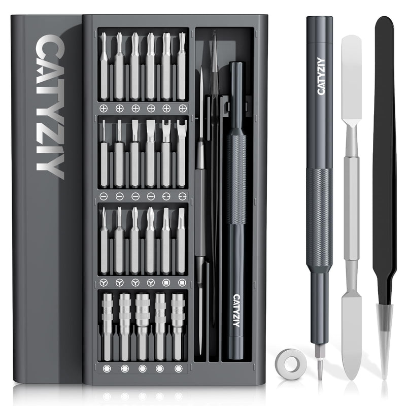 52-in-1 Precision Screwdriver Set, 47 S2 Steel Bits, Security Torx Hex Pentalobe Tri-Wing, Magnetic Mat & Magnetic Ring, Mini Electronics Repair Tool Kit with Tweezers & Pry Tool