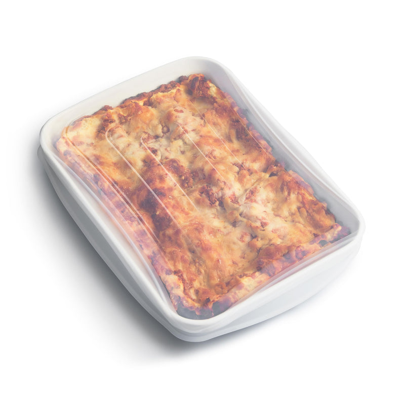 Stasher Reusable Silicone Stretch Lid for Casseroles, Pans, Baking Dishes–Rectangle Replacement Lid, 9”x13”, Stretchable, Leak-Free, Microwave Safe, Dishwasher Safe, Food Cover, Eco-Friendly, Clear Rectangular