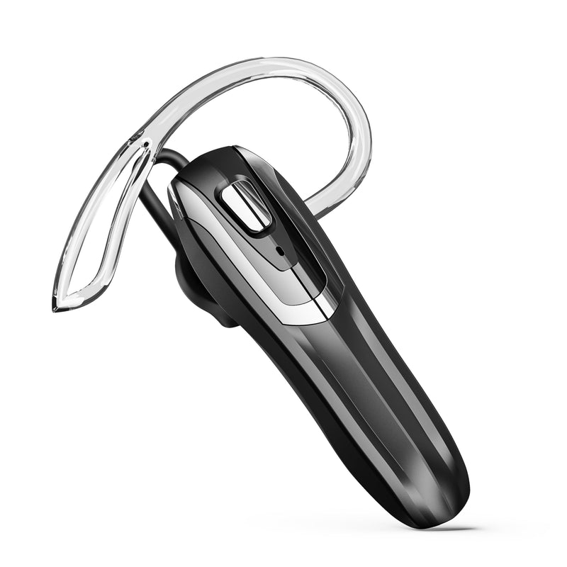 Bluetooth Headset, Bluetooth Earpiece Noise Cancelling Mic, Trucker Headset 38H Talk Time, All-Day Comfort, Quick Mute - Single Ear Bluetooth Headset for Work, Travel, Driving