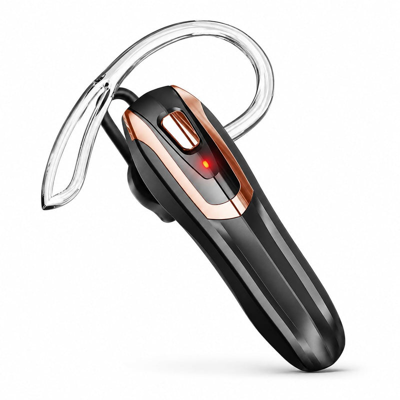 Bluetooth Headset,Bluetooth Earpiece Noise Cancelling Mic, Trucker Headset 38H Talk Time, All-Day Comfort, Quick Mute - Single Ear Bluetooth Headset for Work, Travel, Driving